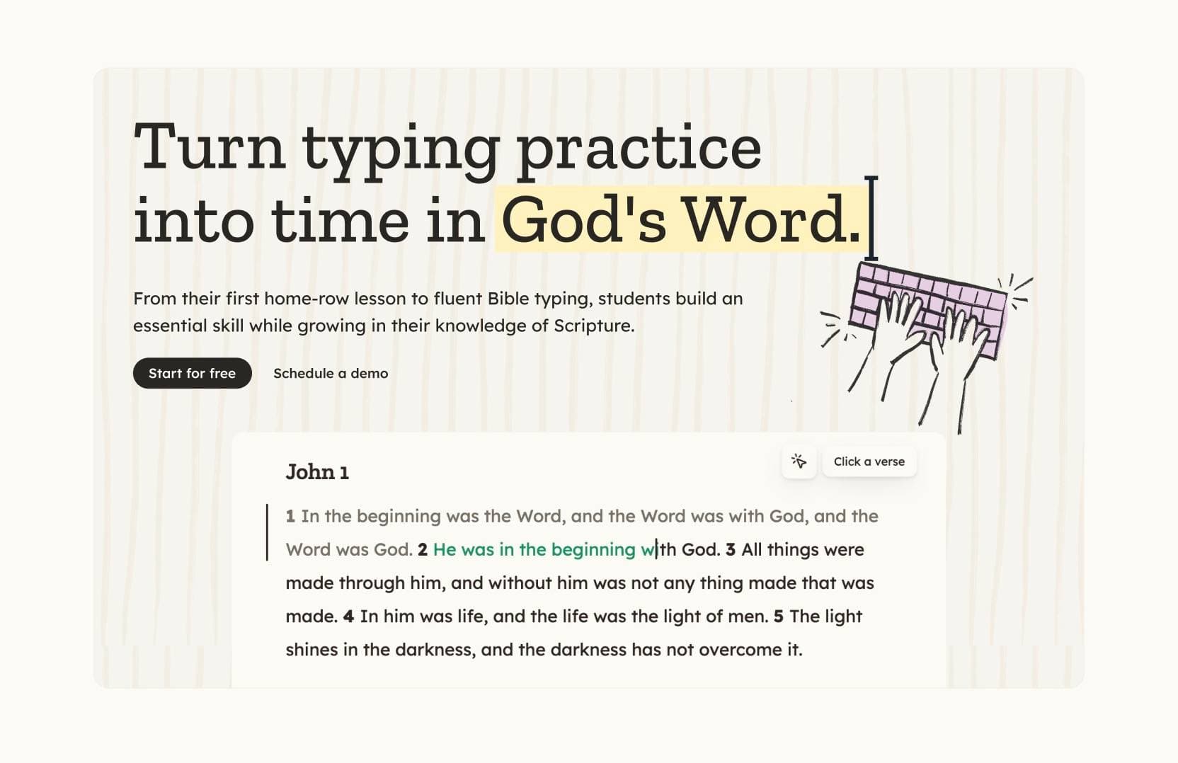 The new Type the Word home page